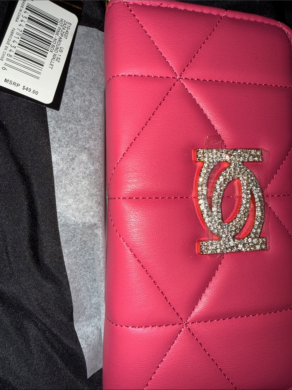 bebe Hot Pink Zaza Zip-Around Wallet